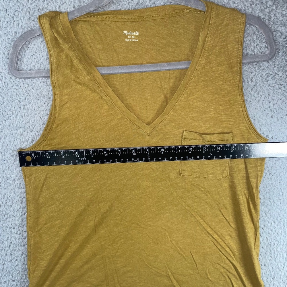 Madewell Pocket Tank Top Women Medium V Neck Sleeveless Basic Academia Relaxed‎ - Picture 4 of 12
